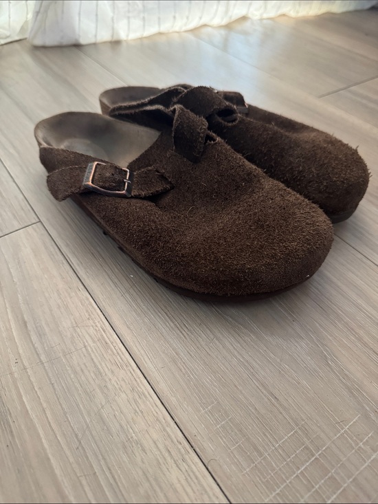Birkenstock Shoes - Birkenstock Brown Suede Boston Clogs